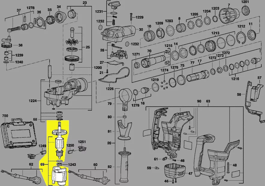 Rotor + stator réf. 4931435366 AEG